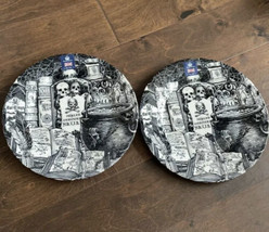 Royal Wessex Halloween 2 Dinner Plates Cauldron  Skulls Boiling Pot Eyeballs - £31.22 GBP