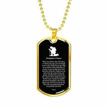 Express Your Love Gifts Firefighter&#39;s Prayer Stainless Steel or 18k Gold Dog Tag - £35.44 GBP