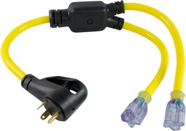 Conntek 14960 Rv 3-Feet Y Cable Adapter Rv 30A Plug To (2) U.S 3 Prong - $74.95