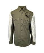 Harley-Davidson Men&#39;s Shirt Khaki Green Willie G Skull Viper L/S (S66) - £33.42 GBP