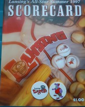 Lansing Lugnuts Baseball Team All Star Summer 1997 Scorecard &amp; Two Pogs - $3.99