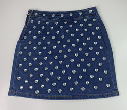 Kiwi NWT women’s Size  Small Denim Jean Heart Jewel Mini Skirt Q4 - $17.73