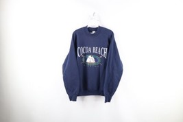 Vtg 90s Streetwear Mens Large Faded Spell Out Cocoa Beach Florida Sweatshirt USA - £38.91 GBP