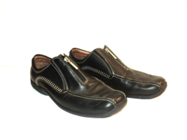 Donald J Pliner Men&#39;s Size 10 Ernie Black Leather Zip Up Driving Loafers Shoes - £70.27 GBP