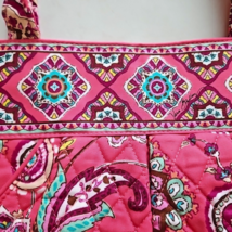 Vera Bradley Pink Paisley Tote Shoulder Bag With Coin Lipstick Pouch Unused image 4
