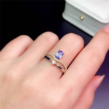 Woman 925 Sterling AAA Quality Silver Ring Tanzanite CZ Stone All Size Available - £47.21 GBP