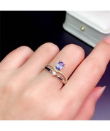 Woman 925 Sterling AAA Quality Silver Ring Tanzanite CZ Stone All Size A... - £45.74 GBP