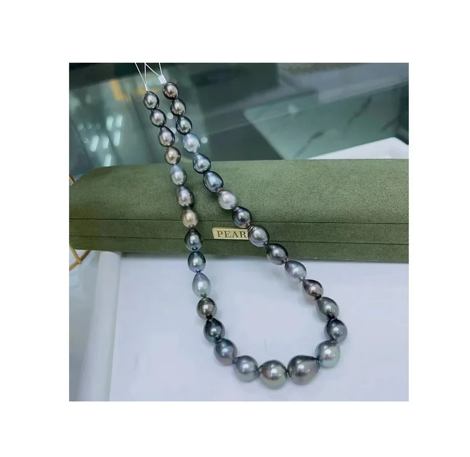 18&quot;12-13mm Genuine Natural Tahitian Black Peacock Pearl Necklace Pendants - £109.01 GBP