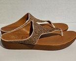FitFlop Rose Gold with Rhinestones T-Strap Sandals Women&#39;s Size 7 - $38.69