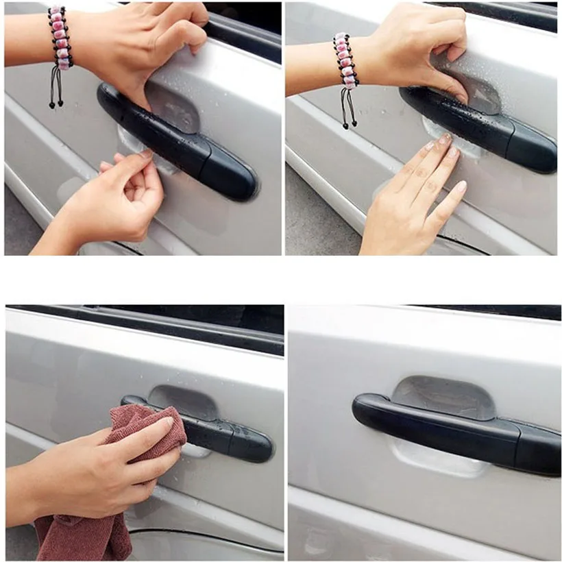 4 pcs/set Universal Invisible Car Door Handle Scratches Automobile Protector Fil - £56.50 GBP