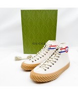 NWT Gucci GG men’s cream  interlocking G canvas high-top sneakers sz 8G - $924.96 CAD