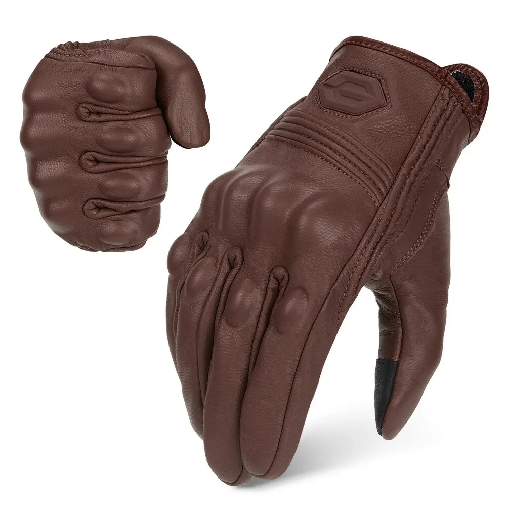 Motorcycle Leather Gloves Waterproof Breathable Moto Gloves Goatskin Leather - £28.98 GBP+