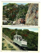2 Mount Lowe California Postcards Cable Car &amp; Railway Below Circular Bridge - £14.07 GBP
