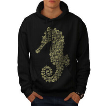 Wellcoda Seahorse Flowers Animal Mens Hoodie - $36.32+