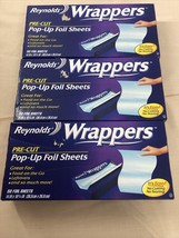 (3) Reynolds Wrap Wrappers 50 Pre-Cut Pop Up Aluminum Foil Sheets New - £27.10 GBP