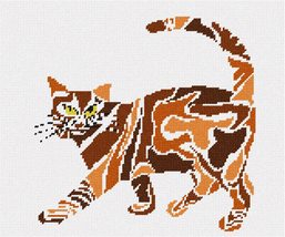 Pepita Needlepoint Canvas: Cat in Browns, 12&quot; x 10&quot; - £67.62 GBP+