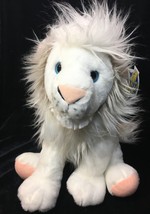 White Lion Plush Petting Zoo RARE Big Cat Stuffed Animal Blue Eyes NWT 12&quot; - £78.95 GBP