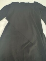 Zara M Black High Low Knit Top women mixed fabric longsleeves Asymmetric... - $24.70
