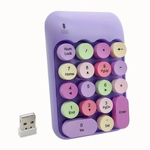 Wireless Number Pad, Ergonomic Cute Colorful Retro Mini Portable Numeric... - £29.89 GBP