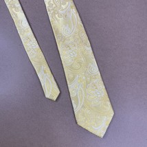 Donald J. Trump Signature Collection Luxury Tie Gold Paisley Silk Necktie 3.5&quot; - £24.28 GBP