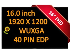 16.0&quot; Screen B160UAN01.P LED LCD Display 40 Pin 165Hz Non Touch 1920x1200 - £90.17 GBP