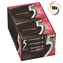 Full Box 10x Packs 5 Gum Strawberry Flood Flavor Sugar Free | 15 Sticks ... - $28.83