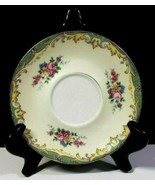 2-Vintage Floral Design MZ Czechoslovakia China Saucers with Gold Rim - £10.48 GBP