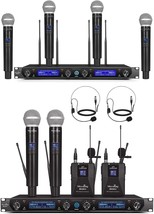 Wireless Microphone System, Uhf Cordless Mic Set With 2 Handheld Mics &amp; 4 Handhe - £438.11 GBP