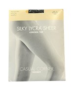 Silky Lycra Sheer Control Top Sandalfoot Hosiery Size B Off Black Casual... - $23.68 CAD