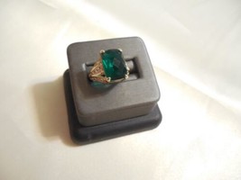 Department Store Size 6 Silver Tone Faceted Teal Stone Jewel Ring M854 - £9.04 GBP