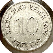 1907 E Germany 10 Pfennig Coin - A0024 - £4.46 GBP