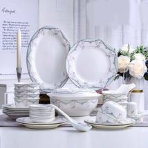 High-class Handmade Artwork 56pcs Dinnerware Sets Bowls Plates Spoons Dish Tray  - £338.02 GBP