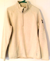 Avalanche sweatshirt size L women tan pullover 1/4 zipper, pocket on sleeve - £10.27 GBP