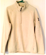 Avalanche sweatshirt size L women tan pullover 1/4 zipper, pocket on sleeve - £10.11 GBP