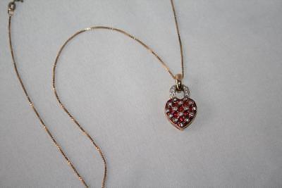 Suzanne Somers Red Enamel CZ Heart Pendant Necklace  J294 - $48.00