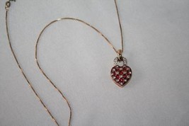 Suzanne Somers Red Enamel CZ Heart Pendant Necklace  J294 - £38.15 GBP