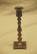 Brass Candlestick Candle Holder Square Base Home Mantel Vintage Decor - $14.84