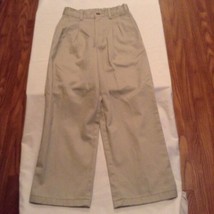 Boys Size 8 Slim George pants uniform khaki pleated front  - £3.92 GBP