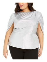 New Adrianna Papell Silver Top Blouse Size 18 W Women $149 - £51.63 GBP