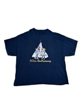Walt Disney World 50th Anniversary Mickey &amp; Minnie T-Shirt Plus Size 3XL Castle - £15.78 GBP