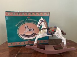 Russ Berrie &amp; Co Vintage &#39;Treasures of Christmas&#39; Past Wooden Rocking Horse NOS - £14.28 GBP