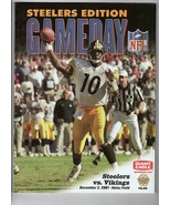 Dec 2 2001 Minnesota @ Pittsburgh Steelers Program Randy Moss 8-144-1 TD - £14.79 GBP