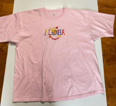 Aloha Maui Hawaii Embroidered Floral T-Shirt 3XL fruit of the loom birds... - £13.29 GBP