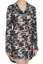 NWT Plums Women&#39;s Sleepshirt Pajamas, Camo Print Black Size XS - $19.79