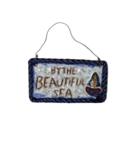 Vintage By The Beautiful Sea Ceramic Hanging Nautical Sign 7 x 4&quot; - $723.90 MXN