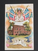 Washington Woodlawn Mansion VA Patriotic Flag Gold Embossed Postcard c1910s - £7.81 GBP