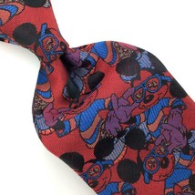 Disney Mickey Mouse Necktie Silk Balancine Tie Works  Red Blue IN16-208 Vintage - £12.69 GBP