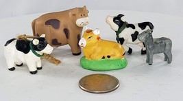 Cow Calf Bull Ox Miniature Figurine Lot Ornament Vintage Kitsch - £7.90 GBP