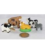 Cow Calf Bull Ox Miniature Figurine Lot Ornament Vintage Kitsch - £7.77 GBP