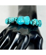 Chunky Howlite Turquoise Jewelry Bracelet - Toggle Clasp - 8 Inches - 32.9g - $21.56